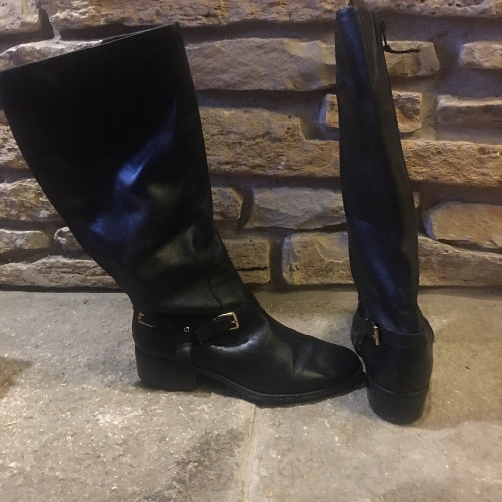 Ralph Lauren size 8.5 wide-calf knee-high boots.